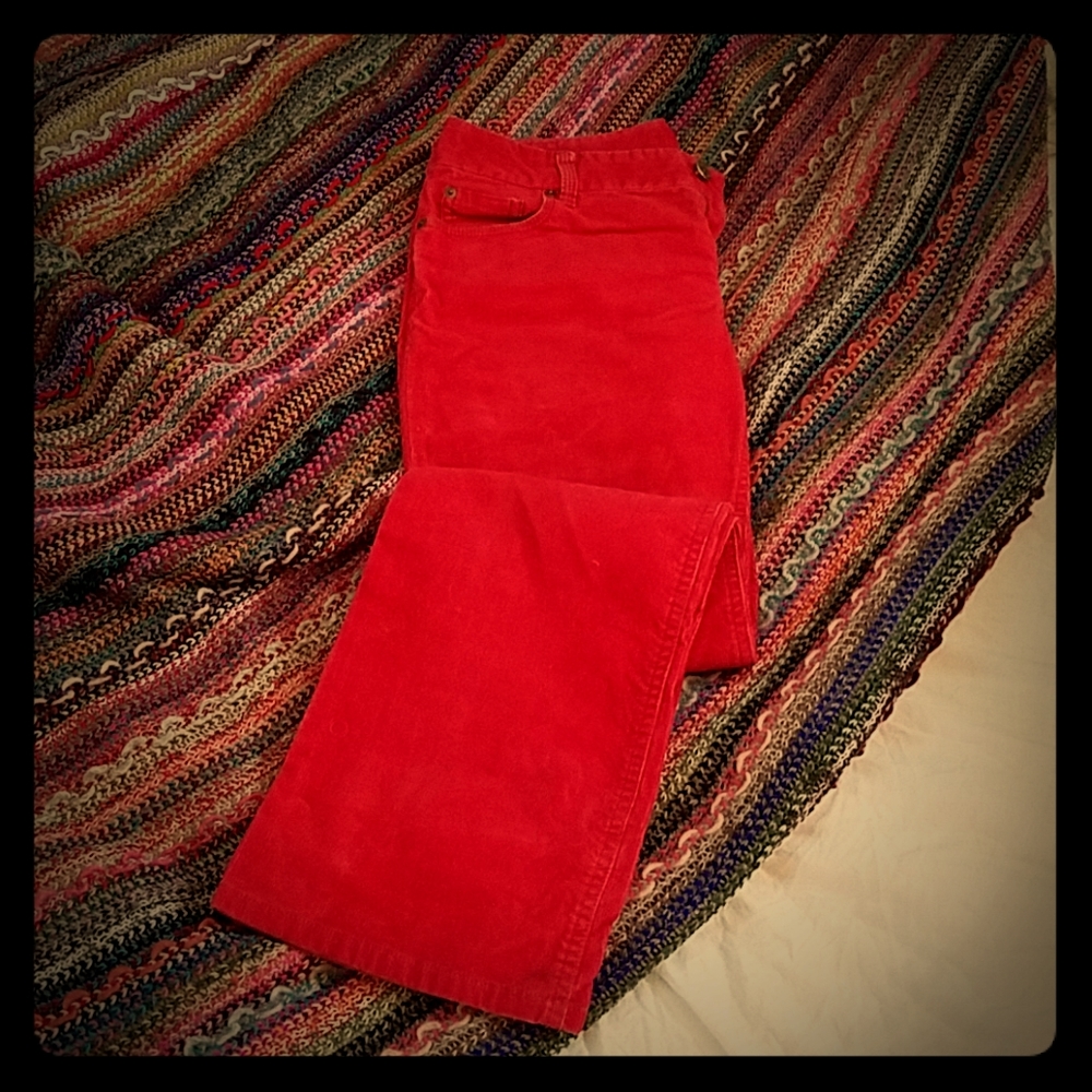 Corduroy pants cadmium red J CREW